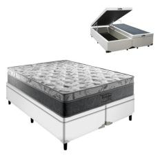 Conjunto Cama Box Baú Queen Branco Palermo Mola Ensacada - Portobel