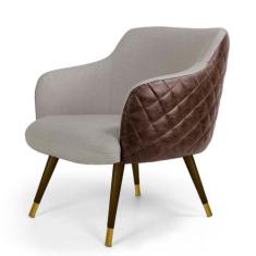 Poltrona Sala Pés Palito Duo Ouro Fosco Jade D02 Linho Bege C-107 Tres