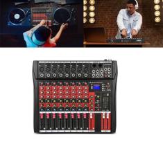 Mesa de Som 8 Canais Interface de Áudio Mixer Placa de Som Com Efeito 