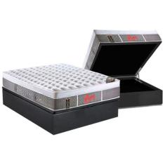 Cama Box Baú Casal: Colchão Molas Castor Pocket Light Stress Oxygen Ne