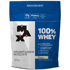 100% Whey Protein Max Titanium | High Protein | Auxilio na Formação de Músculos | Alta Quantidade de Aminoácidos (Baunilha, 900g Refil)