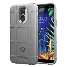 Capa para LG K40, proteção robusta, material TPU de fibra de carbono, macio antiderrapante macio, anti-impressão digital, capa totalmente protetora para LG K40