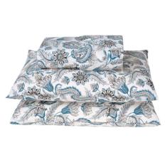 Jogo de Lençol Casal 180 fios Dia a Dia Azul Ramo Valle Enxovais 3 peç