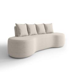 Sofá Orgânico Curvo 2,10m 3 Lugares Com Almofadas Ibiza Bexs Bege