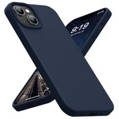 OuXul Capa para iPhone 14, iPhone 13, à prova de choque, de silicone líquido, capa protetora para celular com forro de microfibra macio antiarranhões, capa ultrafina com proteção contra quedas de 6,1