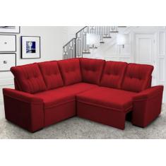 Sofá Canto London Vermelho Suede Velut - King House