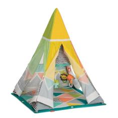 Cabana infantil multifuncional com ginásio interativo e mobile musical, Infantino, Amarelo
