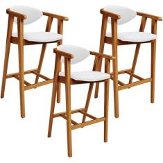 Kit 03 Banquetas Alta Para Cozinha Bancada Bar Sala de Jantar Fixa Cec