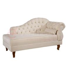 Divã Chesterfield Elisabeth Via Encanto Veludo Marfim