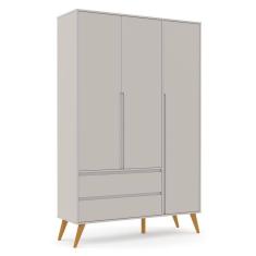 Guarda Roupa Infantil 3 Portas e 2 Gavetas Retrô Clean - Matic Móveis