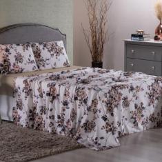 Jogo de Lençol Solteiro 3 peças Micro Percal 400 fios Estampado - Shop