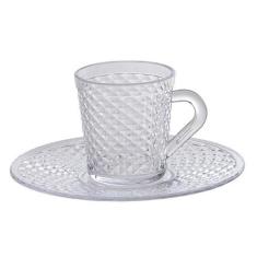 Xicara Com Pires Luxxor 120Ml Cristal Ref 1144 - Paramount