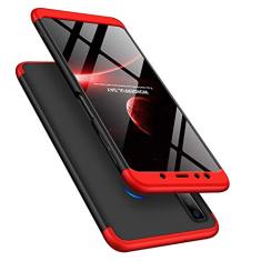 Capa Capinha Anti Impacto 360 Para Samsung Galaxy A7 2018 A750 - Case Acrílica Fosca Acabamento Macio Preto Com Vermelho