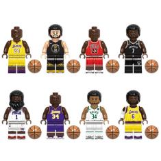 Boneco Jogador Basquete Nba Lakers Bulls Warriors Blocos De Montar