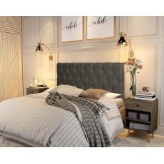 Painel Cabeceira Paris Casal Para Cama Box 1,38 Suede Marrom - RA Esto