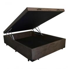 Cama Box Baú Casal 138 - Bello Box- Suede Marrom