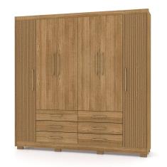 Guarda Roupa Casal 6 Portas e 6 Gavetas Toronto Nature/Brisa - Pallazio