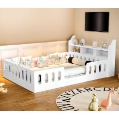 Cama de Criança Infantil Casal com Nicho Helo - Branca - BABY MOBILIA,