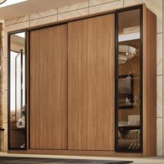 Guarda Roupa Casal 4 Portas Vidro Reflecta e 4 Gavetas Laredo - Demóbi