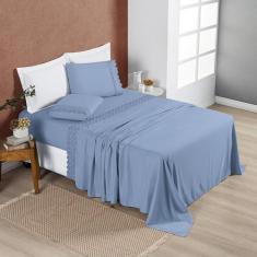 Jogo Cama Lençol Divino Lese Queen 4 Peças - ul - Casa Show Enxovais