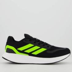 Tênis Adidas Runfalcon 5 Preto e Verde-Masculino