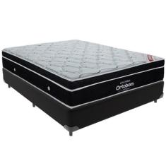 Cama Box e Colchão Elegant Molas Ensacadas Casal Ortobom,  Preto