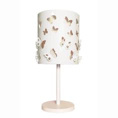 Abajur Infantil Borboletas Duplo 20x41cm Cru/ Branco