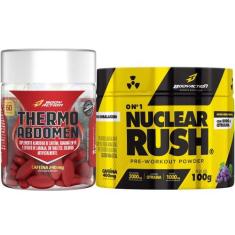 Kit Thermo Abdomen 60 Comp + Pré Treino Nuclear Rush Bodyaction, Yello