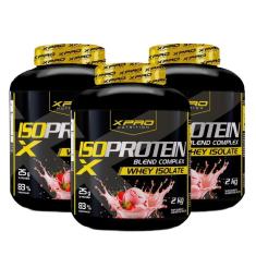 Kit 3x Whey Iso Blend  Protein Isolado 2Kg - XPRO-Unissex