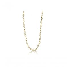 Colar De Corrente Com Elos Em Coração Folheado Em Ouro 18k