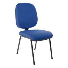 Cadeira Coletiva Fixa com Lâmina Central Metal Wood Design Azul