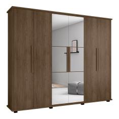 Guarda Roupa Com Espelho 6 Portas Bolzano Freijó