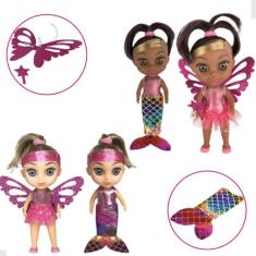 Boneca Menina Shiny Angels 3 Em 1 Sereia Fada E Bailarina - Anjo Brinq