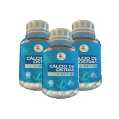 Cálcio De Ostra - 60 Caps 500Mg Kit Com - 3 Potes - Lider Vendas