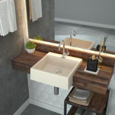 Kit Cuba Xq355 Válvula Click Botão 1 Polegada B Compace Bege