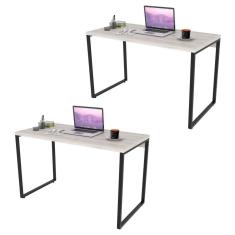 Kit 2 Mesas De Escritório Office 135Cm Estilo Industrial Prisma C08 Snow - Mpozenato