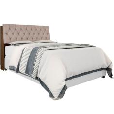 Cabeceira Queen Box Laura Malbec Captonê Bege Claro