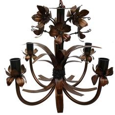 Pendente Luminaria Decorativa com Tulipas de Ferro Iluminação de Quarto