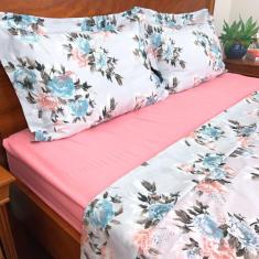 Jogo de Lençol Algodão King Size 4 Peças 180 Fios Compose Fronha Detal