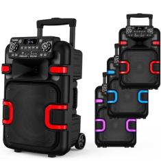 Caixa De Som Amplificada Bomber Trolley 850w Bluetooth USB TWS LED, Pr