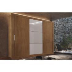 Guarda-Roupa Casal 3 Espelhos 3 Portas de Correr 4 Gavetas Gênesis Espresso Móveis