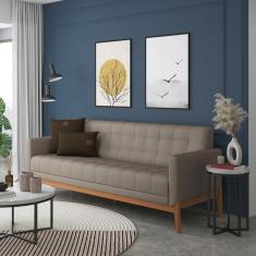 Sofá 3 Lugares 200cm Brooks Cinza/Marrom