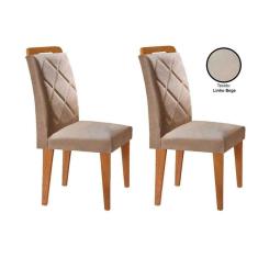Cadeira Sala De Jantar Melissa Kit 2 Un Imbuia-bege Turim - Rufato