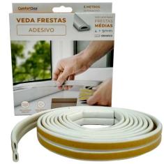 Veda Frestas Janela Porta 4mm Comfort Door - 6 Metros, Branco