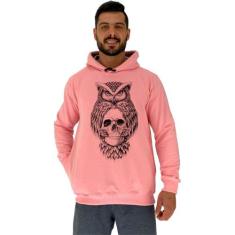 Blusa Moletom Tradicional Com Touca MXD Conceito Owl And Skull, Mascul