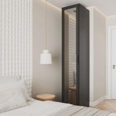 Guarda Roupa Modulado 1 Porta Reflecta com 6 Prateleiras Hera Cabecasa Madeiramadeira