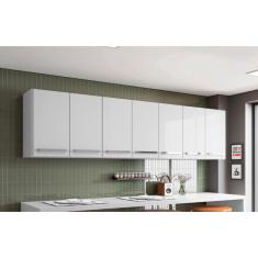 Armario Suspenso para Cozinha 7 Portas Branco Bangladesh Brienza Movelaria