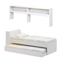 Cama Solteiro Bicama Com Estante Ditália Bb-28-29 Branco