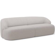 Sofá 4 Lugares Curvo Orgânico Para Sala Living 280cm Barolo L06 Bouclê Cinza - Lyam Decor