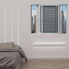 Janela Veneziana 3 Folhas Móveis com Tela Mosquiteira Linha 25 100cm X 100cm